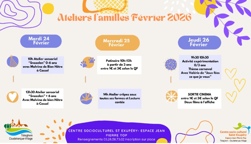 Lire la suite à propos de l’article Planning Ateliers Famille Février 2026
