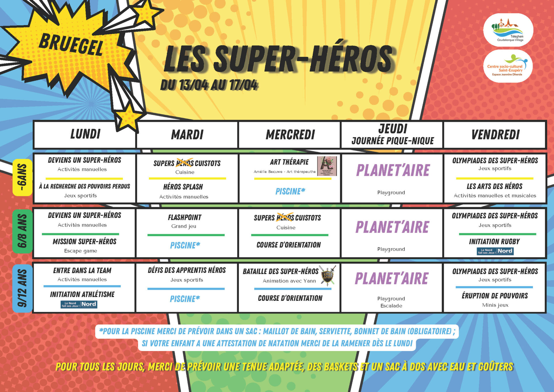 You are currently viewing Planning Accueil de Loisirs Bruegel – avril 2026