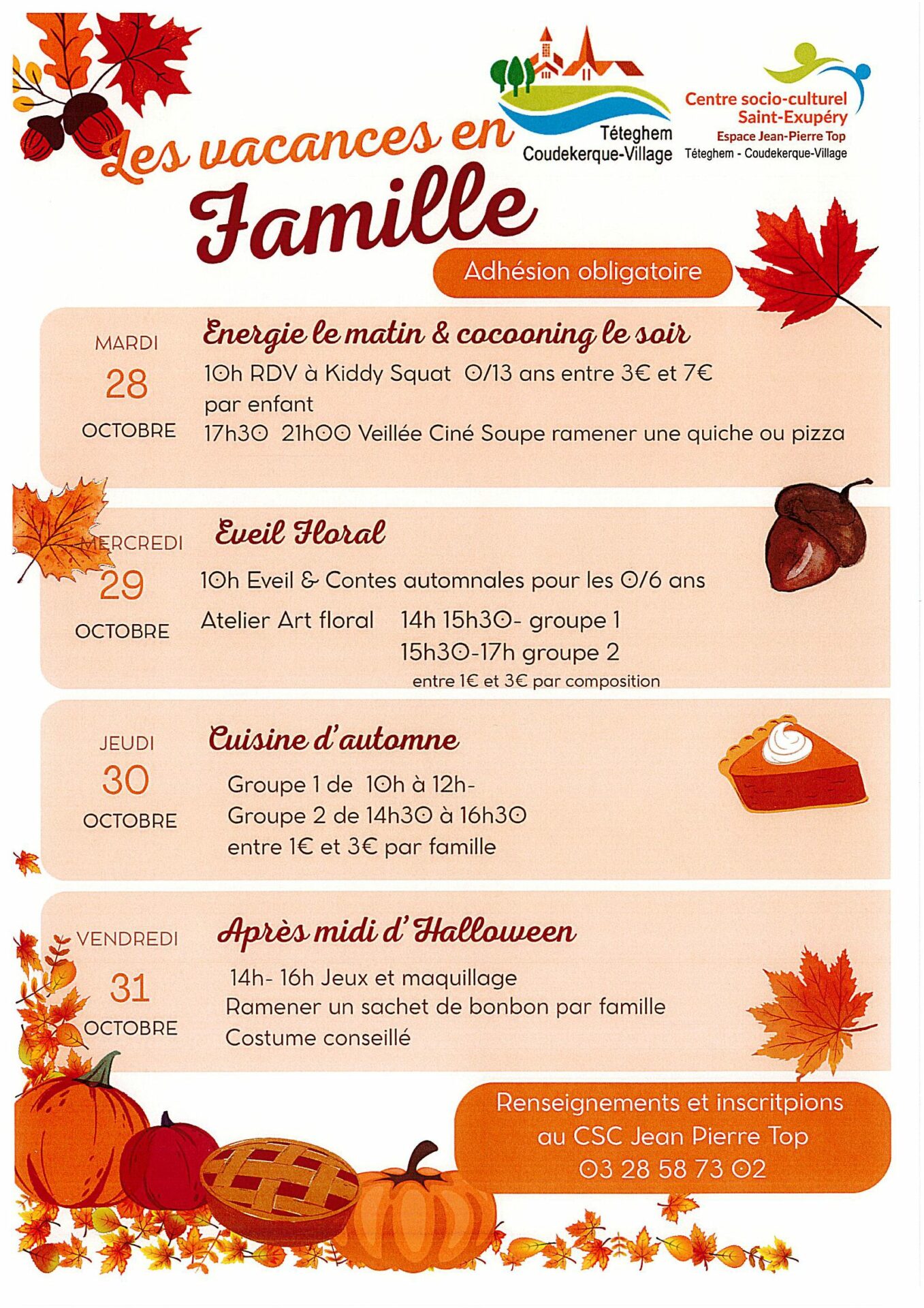 Lire la suite à propos de l’article Planning Famille – Vacances Octobre 2025