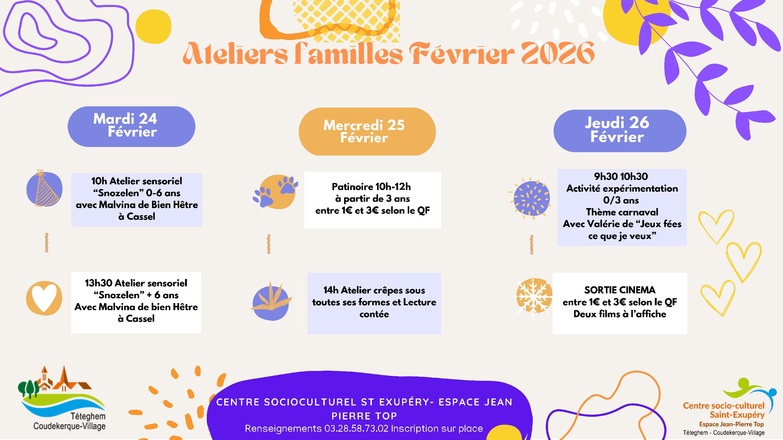 You are currently viewing Planning Ateliers Famille Février 2026