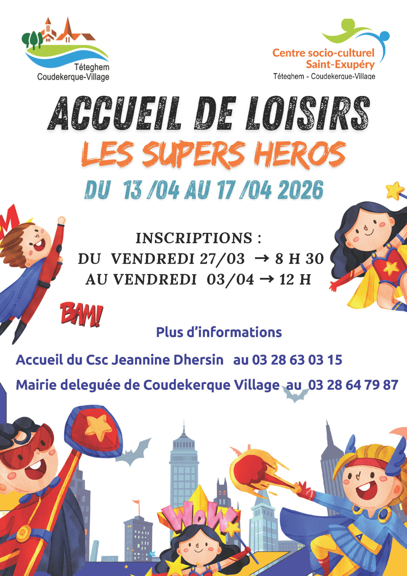 You are currently viewing Inscriptions Accueil de Loisirs Avril 2026