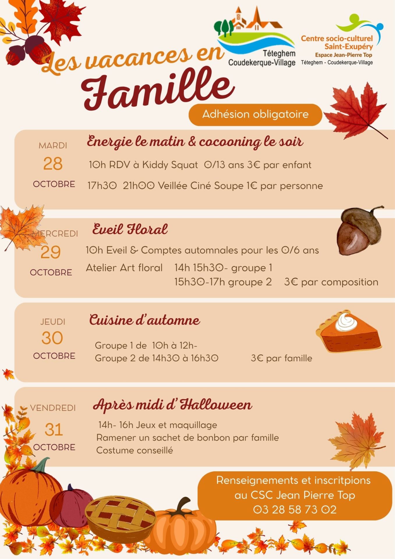 Lire la suite à propos de l’article Planning Famille – Vacances Octobre 2025